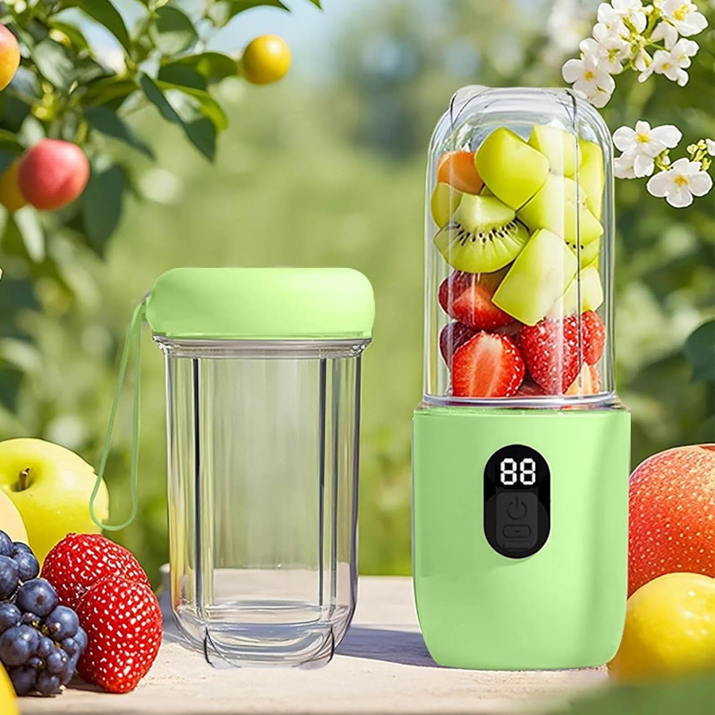 Portable Blender – USB Rechargeable Smoothie & Juice Maker (420ml, 6 Blades)