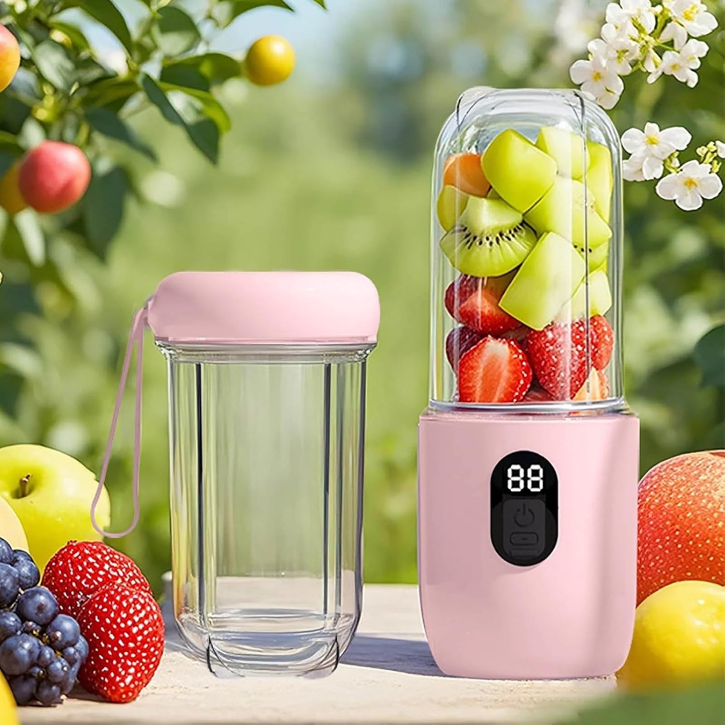 Portable Blender – USB Rechargeable Smoothie & Juice Maker (420ml, 6 Blades)