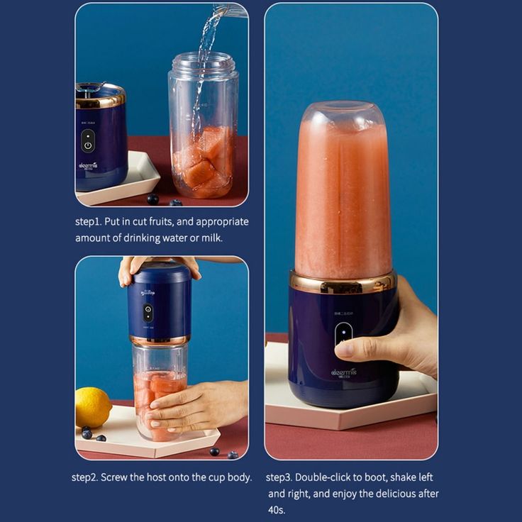 Portable Blender – USB Rechargeable Smoothie & Juice Maker (420ml, 6 Blades)