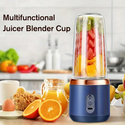 Portable Blender – USB Rechargeable Smoothie & Juice Maker (420ml, 6 Blades)